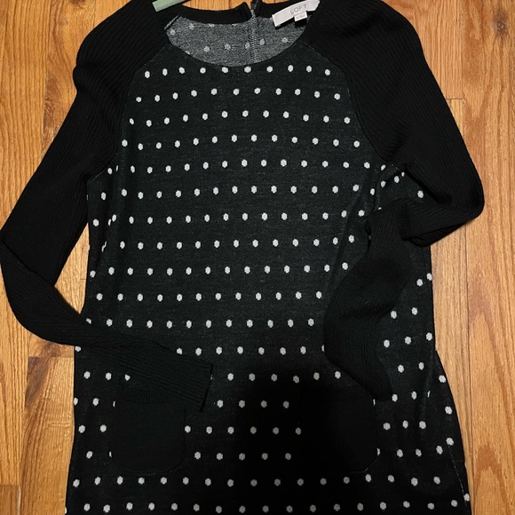 LOFT Black Polka Dot Sweater Size M - Picture 2 of 2